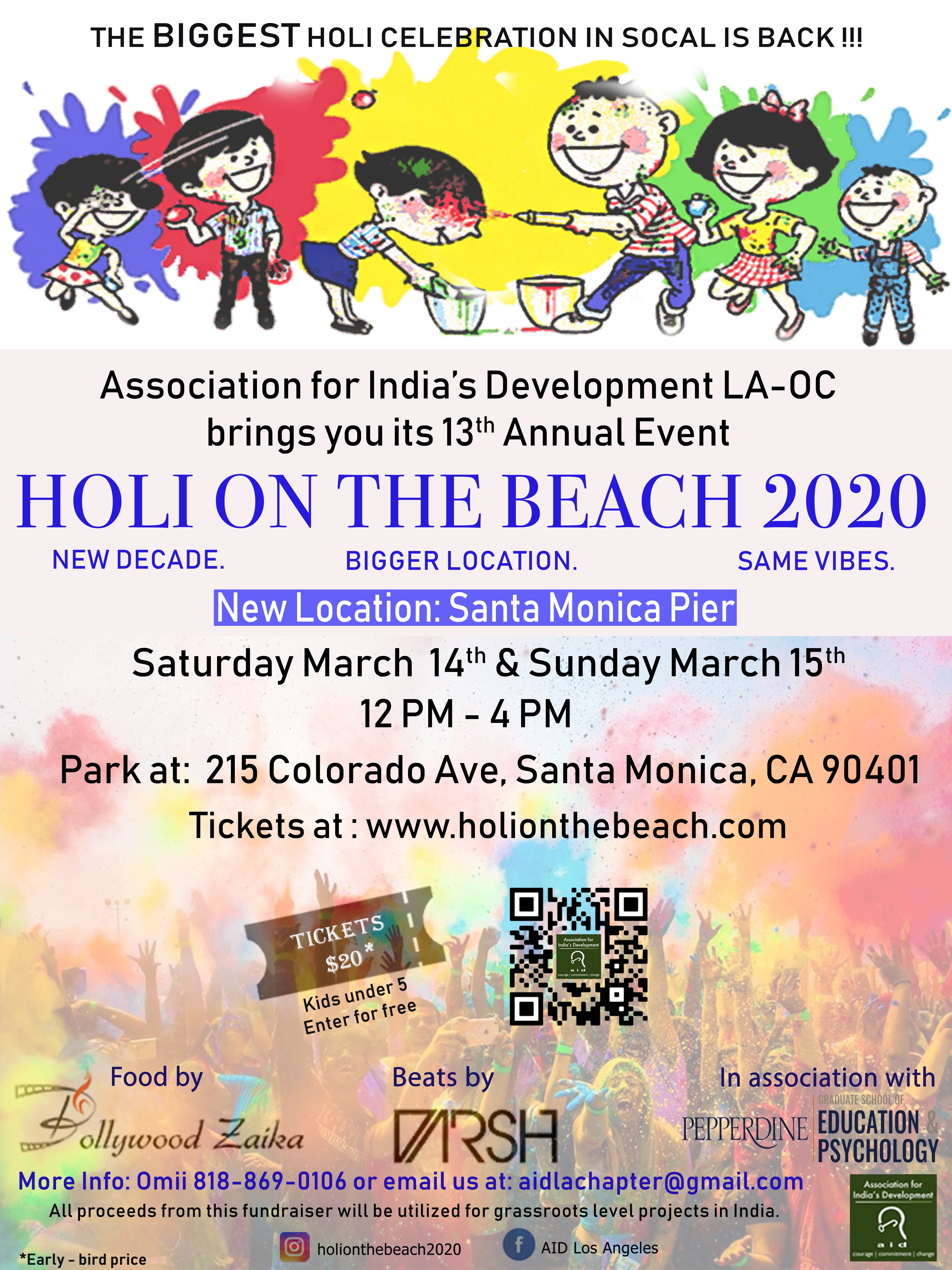 Holi on the Beach 2020 (Festival Of Colors LA-OC) 
Sunday, March 15th