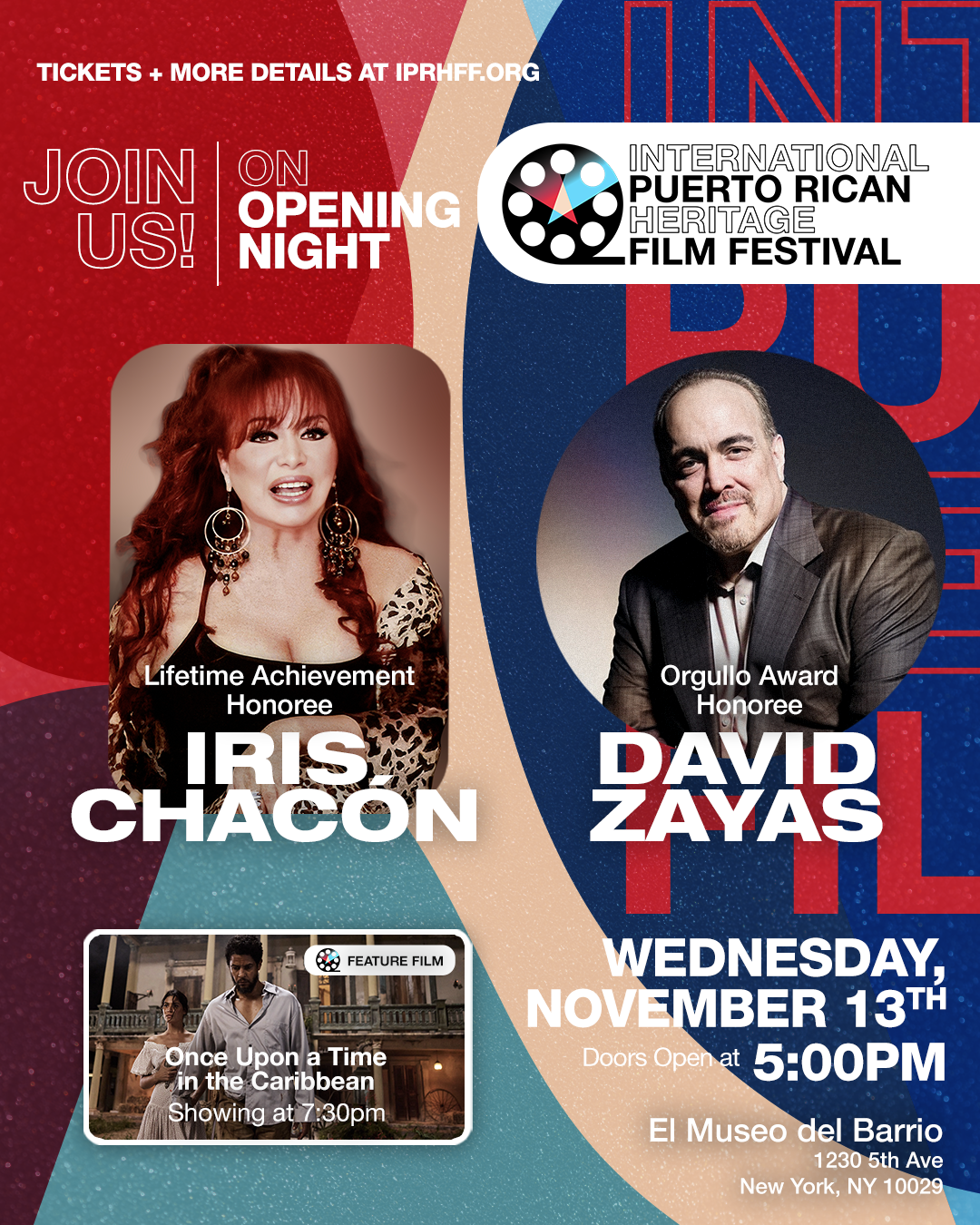IPRHFF Lifetime Achievement Honoree Iris Chacon and IPRHFF Orgullo Award David Zayas IPRHFF Lifetime Achievement Honoree Iris Chacon and IPRHFF Orgullo Award David Zayas