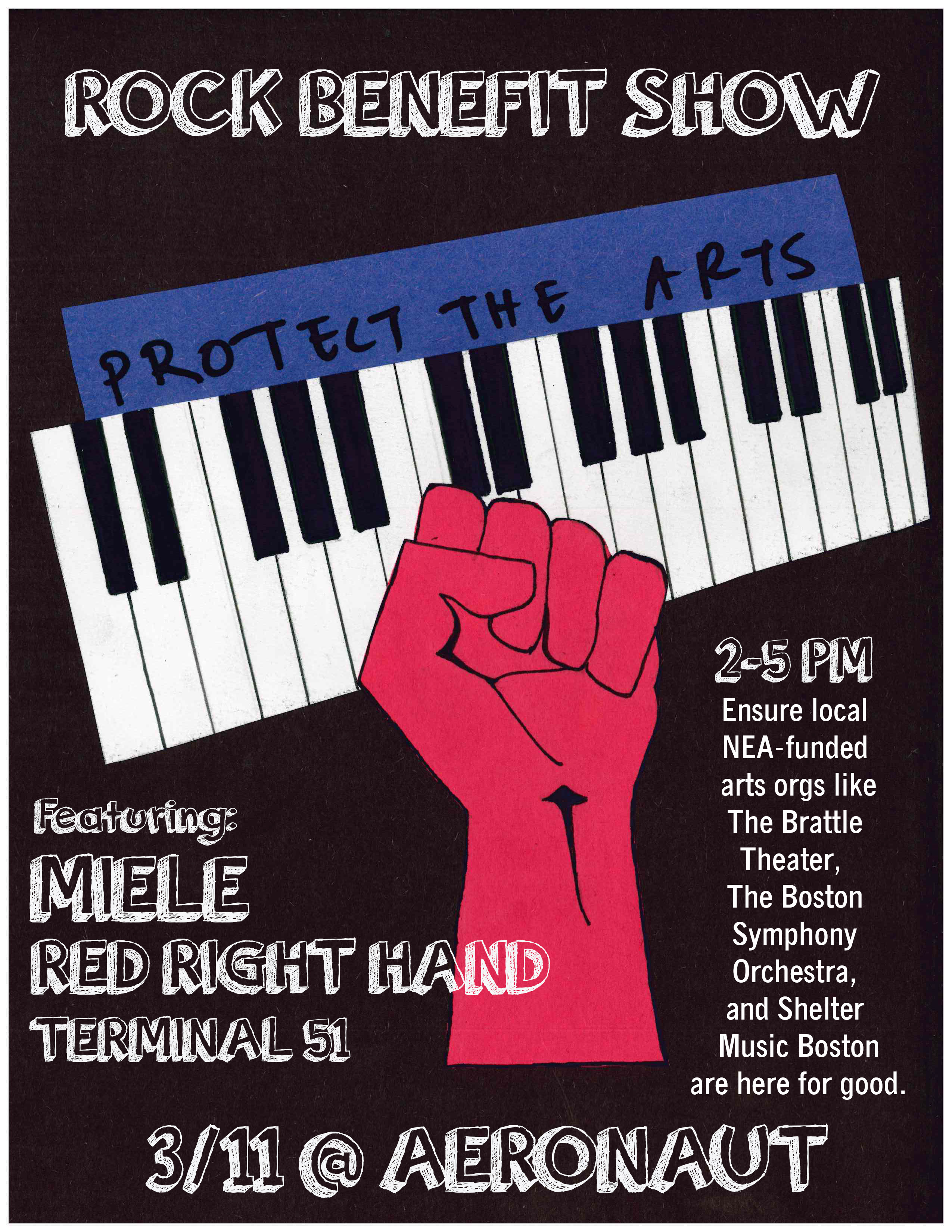 Rock Benefit Show for the Arts- Featuring Miele, Red Right Hand, and Terminal 51 @ AERONAUT