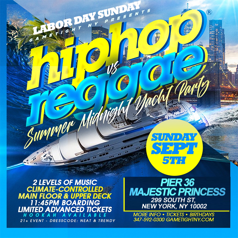 NYC LDW Summer Midnight Hip Hop vs Reggae® Cruise Pier 36 Majestic Princess