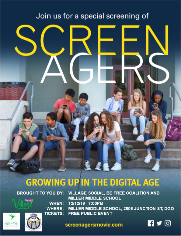 Screenagers Film Presented By Village Social, Be Free Challenge and Miller Middle School
