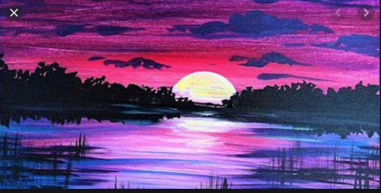 Paint and Sip Moonlight Virtual Painting Event!