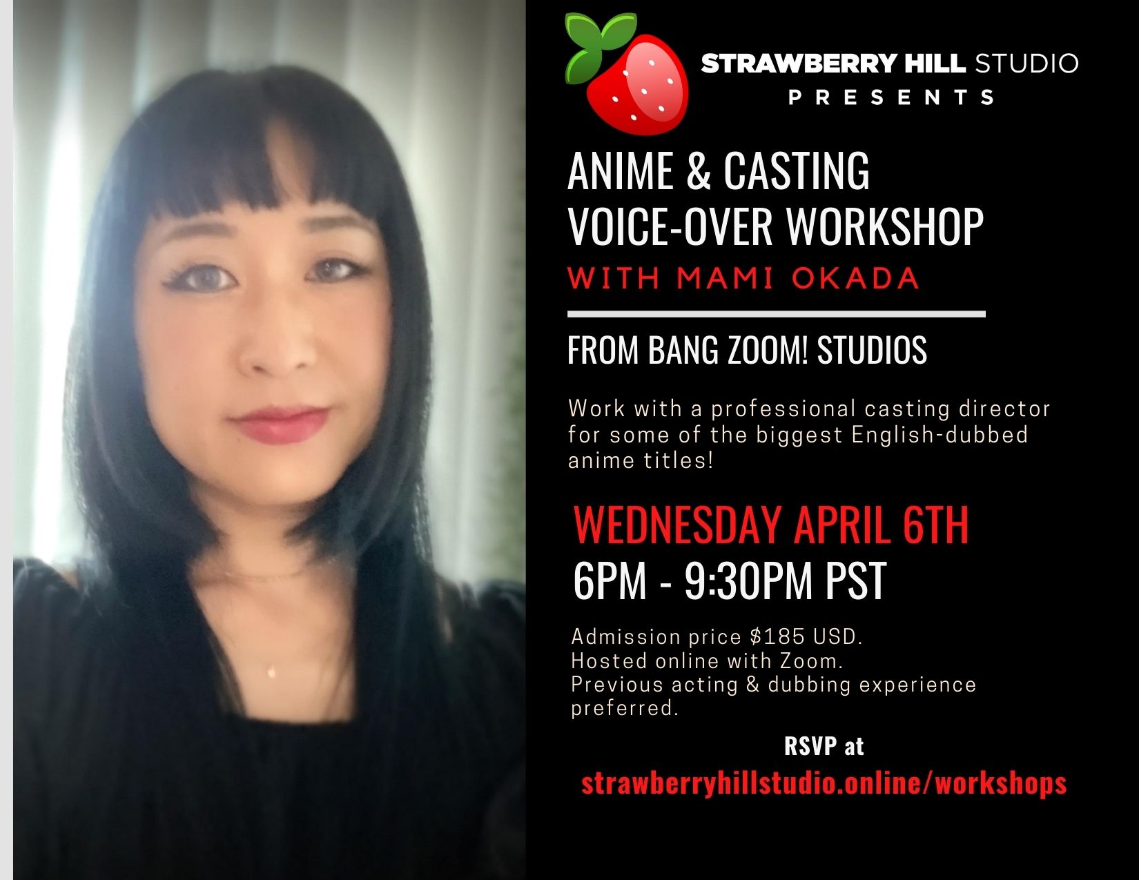 Anime & Casting Voice-Over Workshop w/ Mami Okada