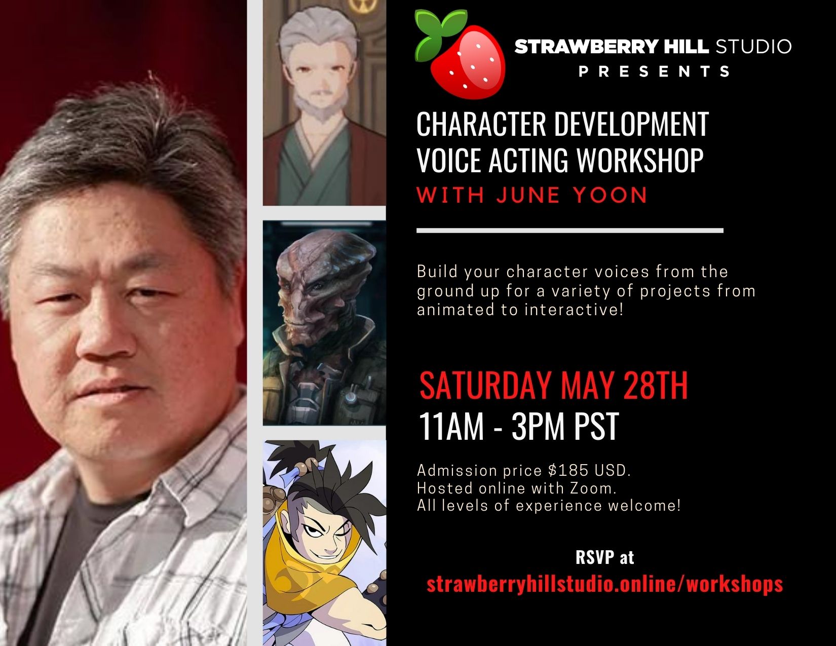 NEW DATE - Character Developement Voice Acting Workshop w/ June Yoon