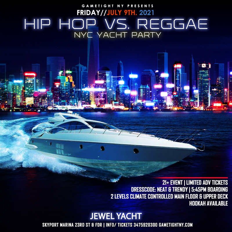 NYC Hip Hop vs Reggae® Sunset Cruise Skyport Marina Jewel Yacht