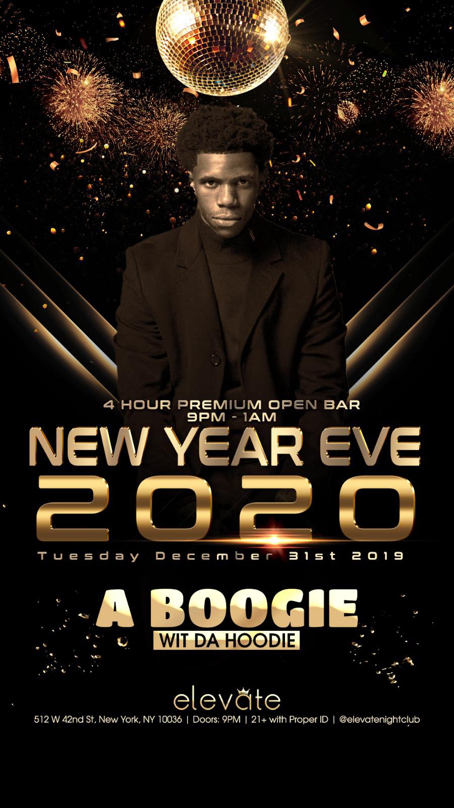 A Boogie's New Year's Eve 2020 Celebration at Elevate NYC / 4-hrs Open Bar