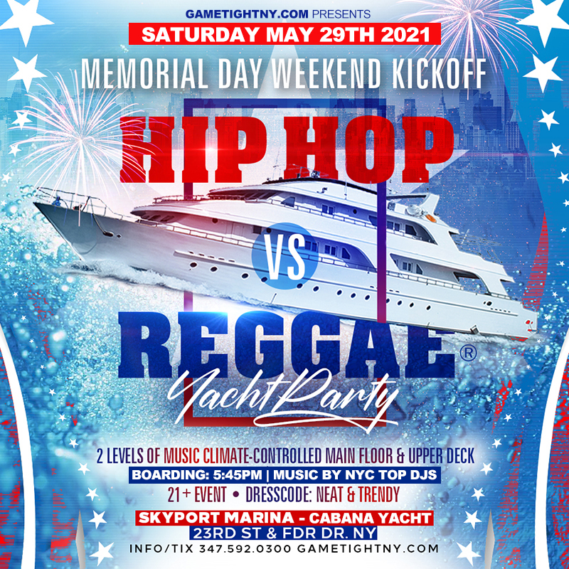 NYC MDW Hip Hop vs Reggae® Sunset Cruise Skyport Marina Cabana Yacht