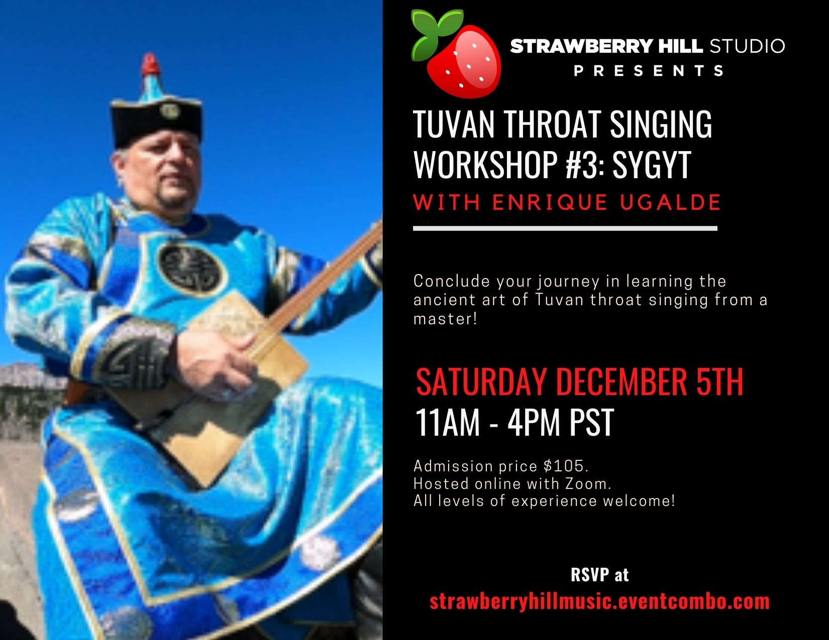 Tuvan Throat Singing Workshop #3: Sygyt w/ Enrique Ugalde Tuvan Throat Singing Workshop #3: Sygyt w/ Enrique Ugalde