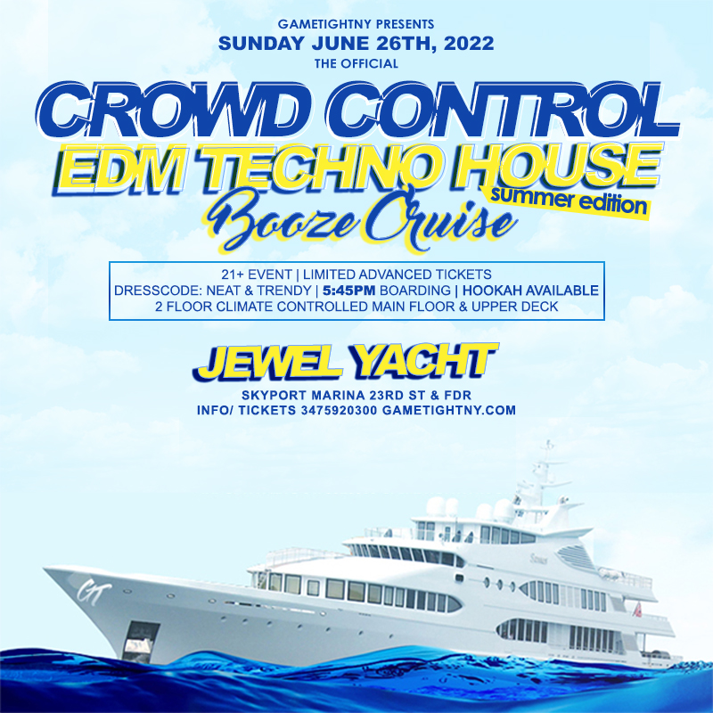 Sunday Sunset Crowd Control House Booze Cruise Jewel Yacht Party 2022