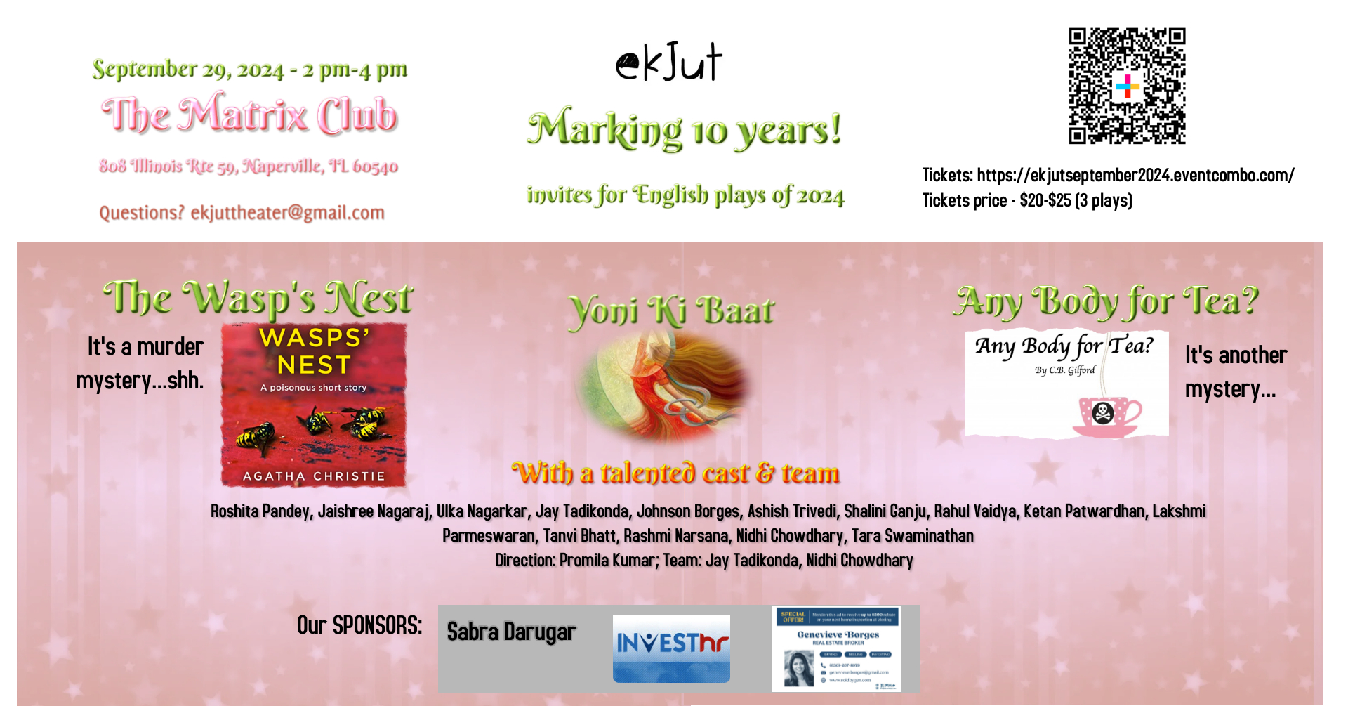 Ekjut Theater created a new event. Follow the event here Murder mysteries and 'Yoni ki Baat' (3 plays). <br/> <a href='https://www.eventcombo.com/e/the-wasps-nest-anybody-for-tea-and-yoni-ki-baat-3-plays-72895' target='_blank'>View Event</a>