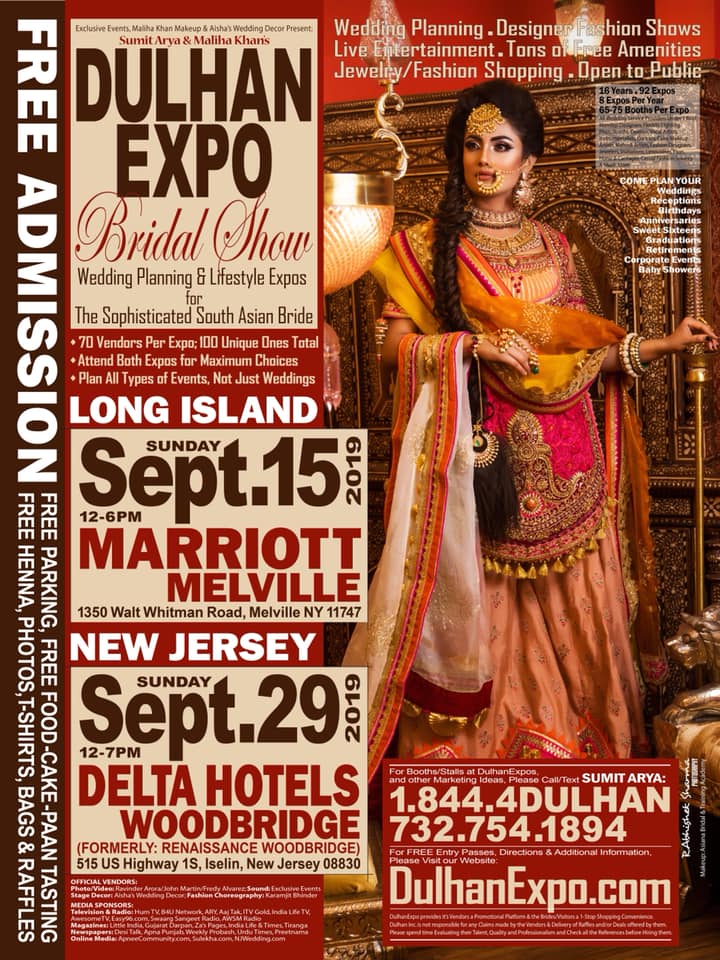 DulhanExpo • Sept.15 @ Melville Marriott Long Island NY • FREE ADMISSION •