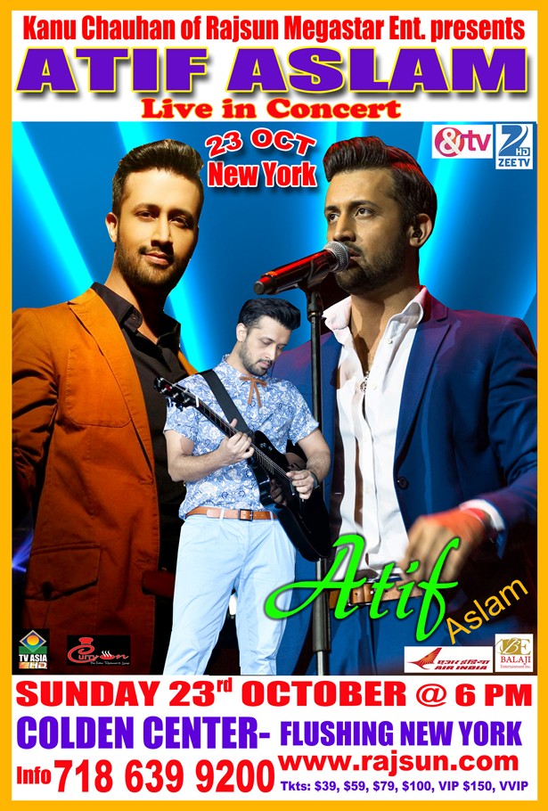 Atif Aslam Live in Concert October 2016 in Flushing, New York