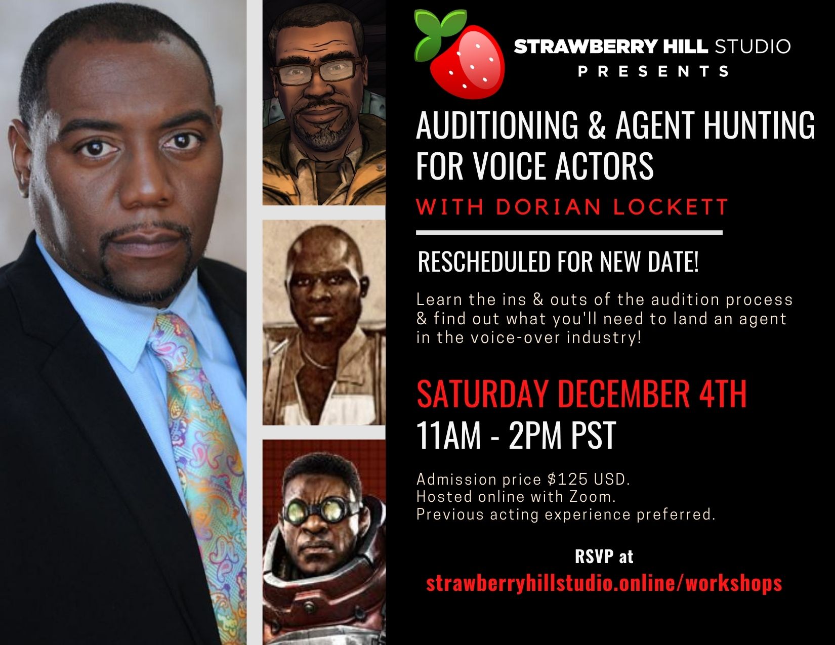 RESCHEDULED DATE - Auditioning & Agent Hunting for Voice Actors w/ Dorian Lockett