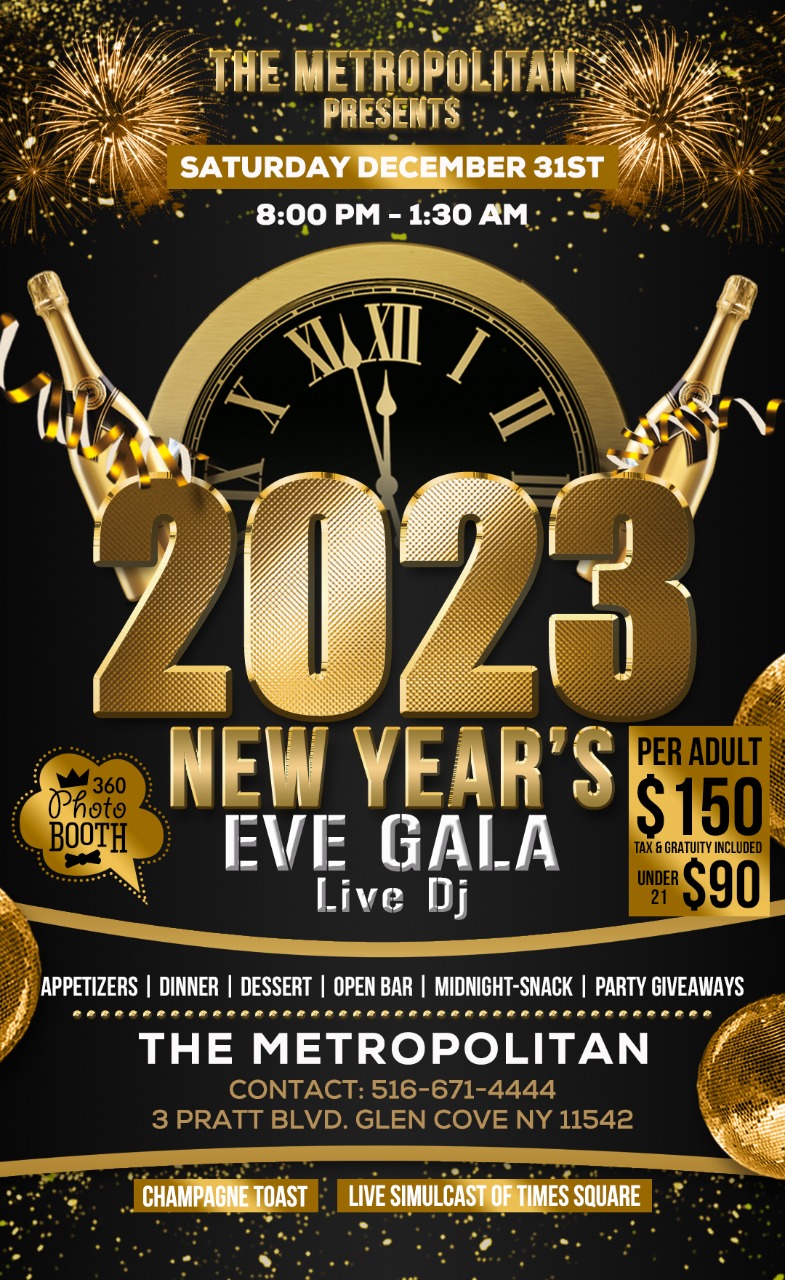 New Year Eve 2022 Glen Cove at The Metropolitan