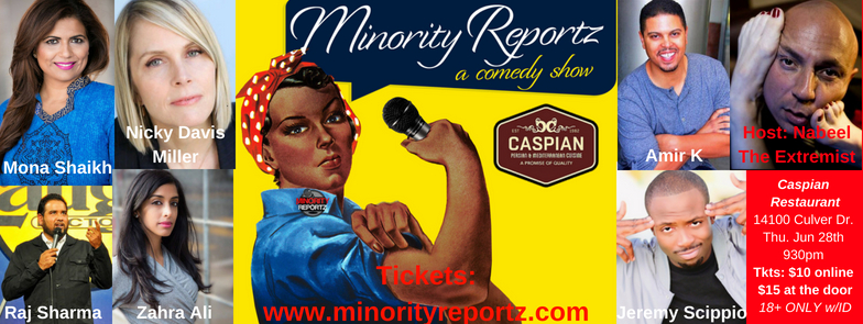 Minority Reportz is now WEEKLY in Irvine! Come catch the hottest and most diverse comedians who can be seen on Comedy Central, Showtime, HBO, TruTV and more...each week we bring you a lineup of new comics who will keep you laughing all night! 