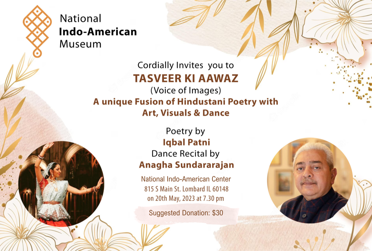 Enchanting Evening at NIAM of Hindustani Poetry with Art, Visuals and Dance with Iqbal Patni and Anagha Sundararajan