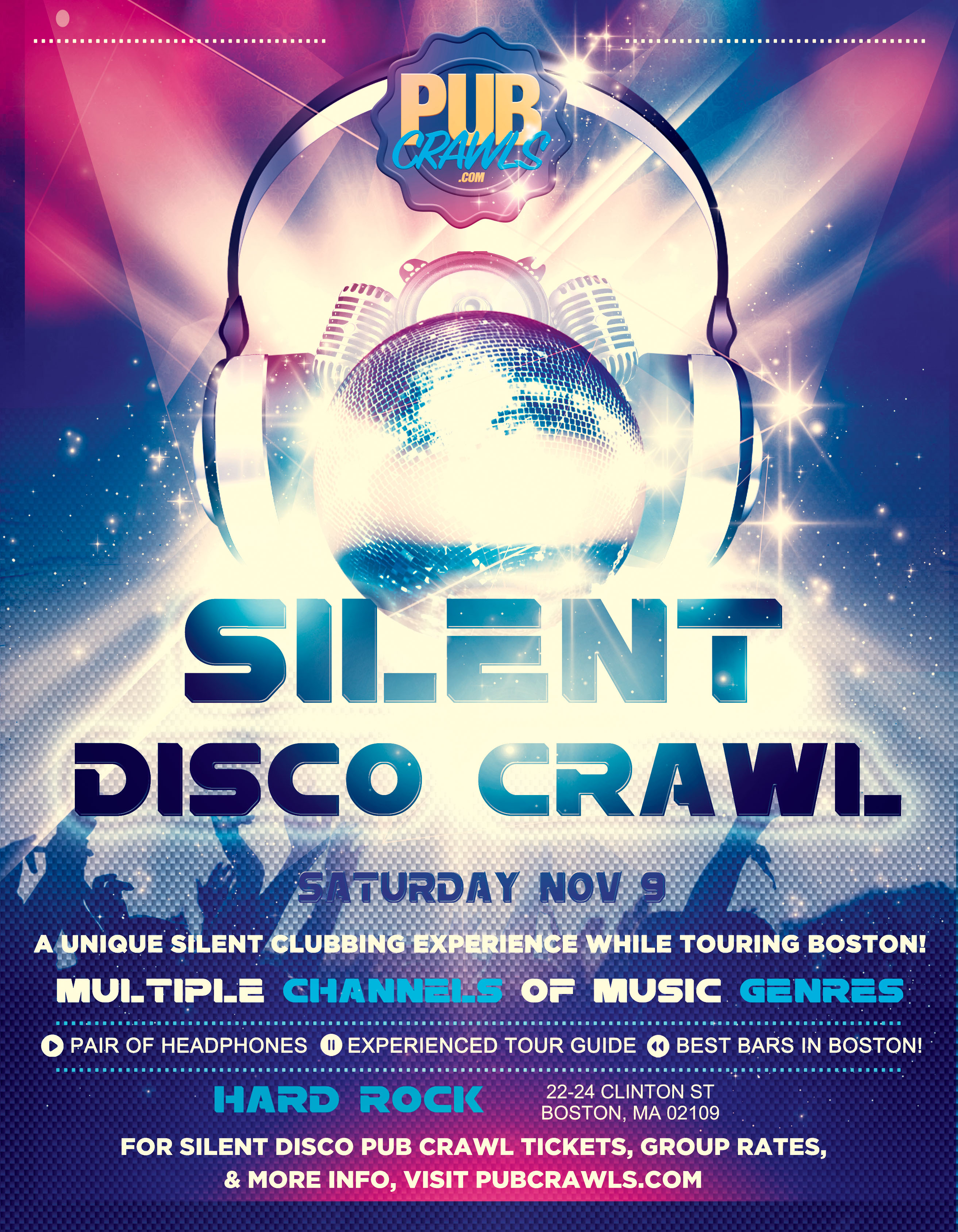 Boston's Silent Disco Bar Crawl Boston - Faneuil Hall