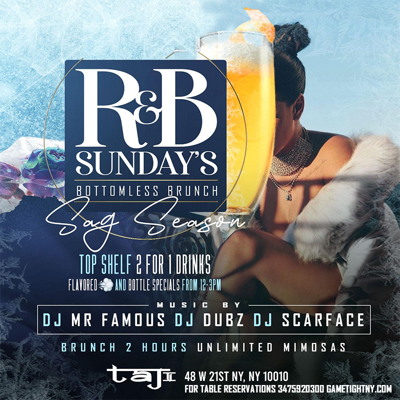Taj Lounge NYC Sunday Funday Hip Hop vs. Reggae® & R&B Brunch & Day Party
