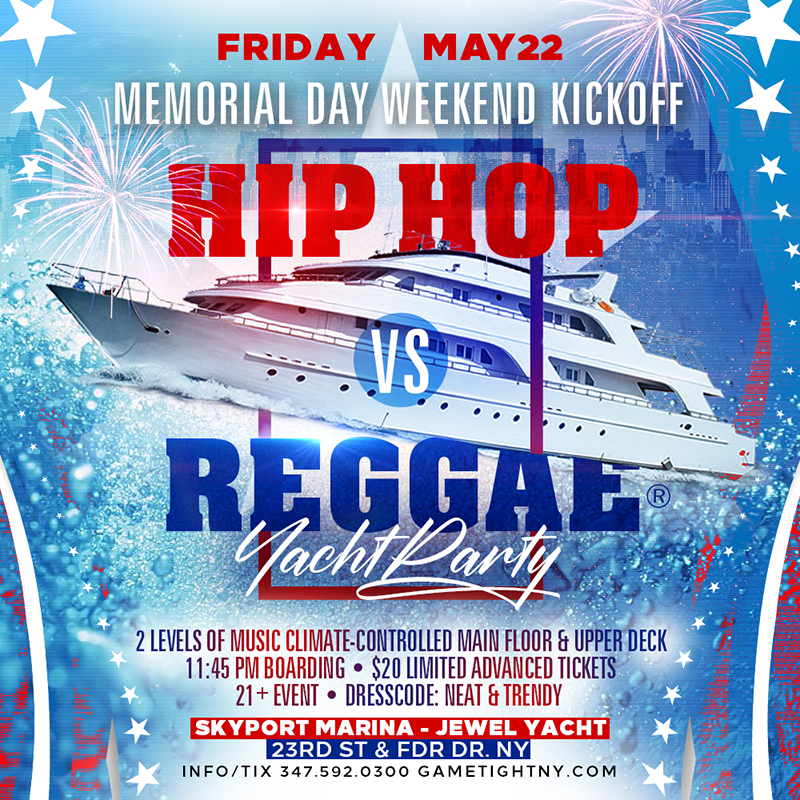 NYC MDW Kickoff Hip Hop vs Reggae® Yacht Party at Skyport Marina 2020 