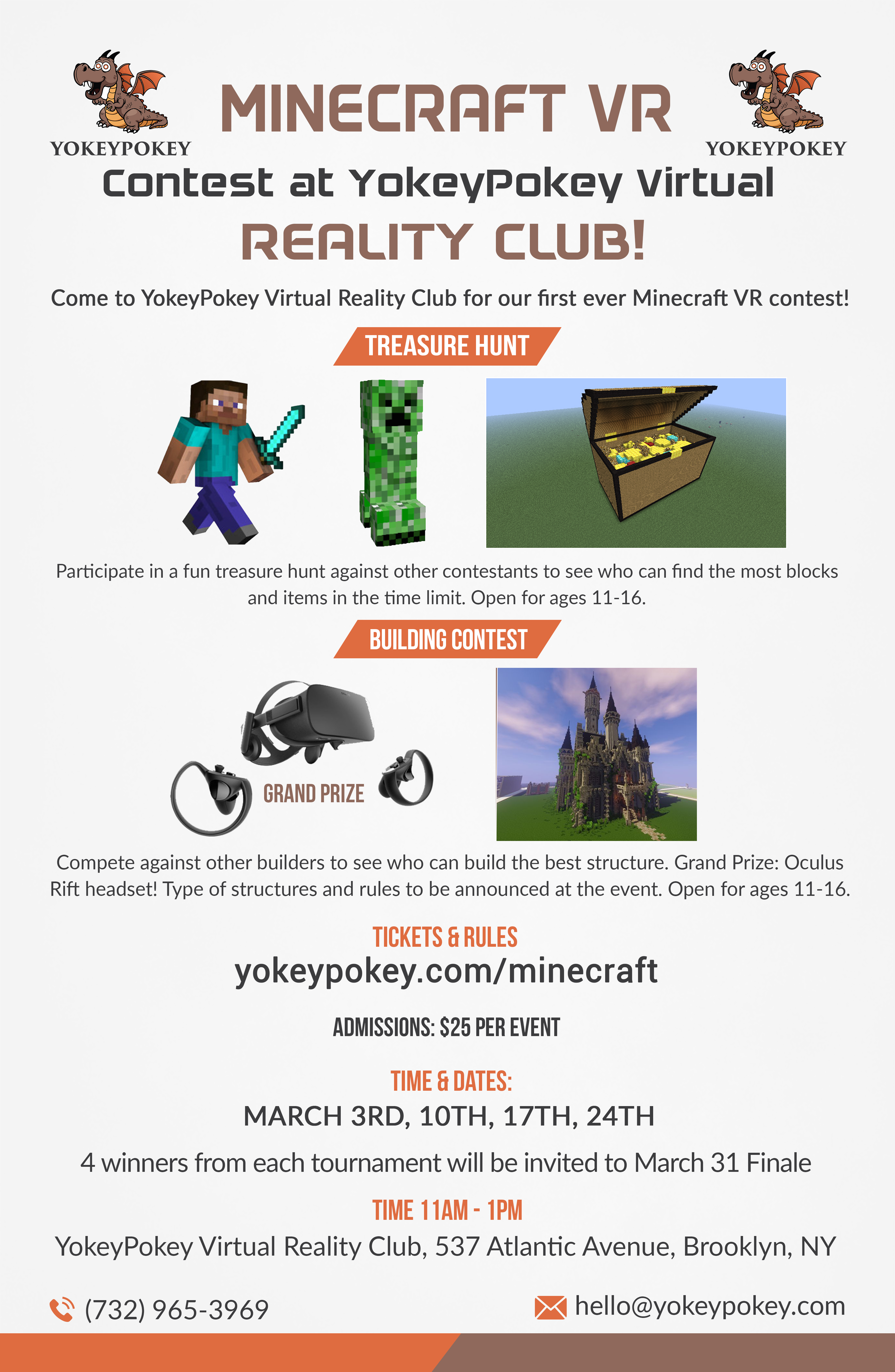 Minecraft VR Tournament - Grand Prize Oculus Rift Minecraft VR Tournament - Grand Prize Oculus Rift