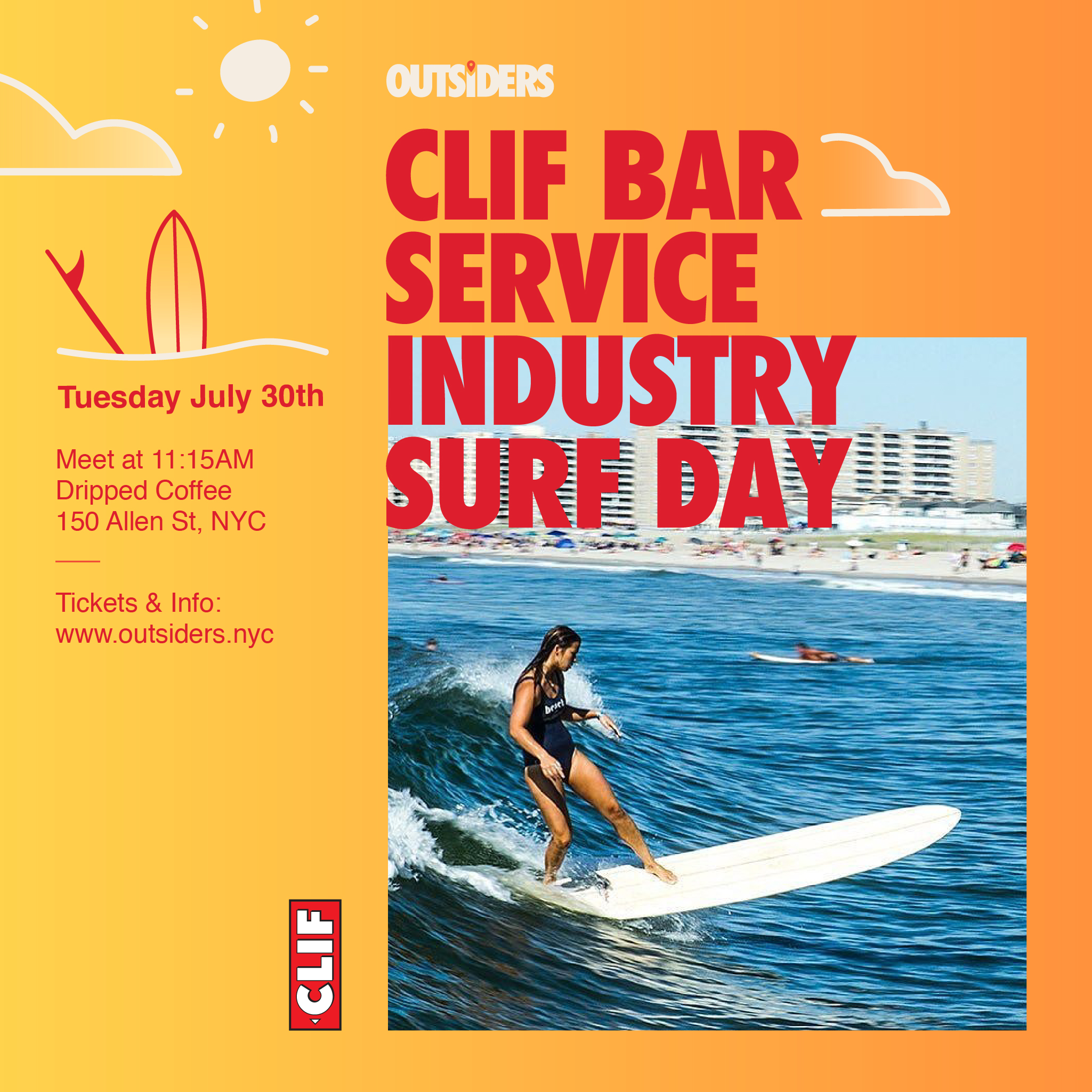Clif Bar Service Industry Surf Day