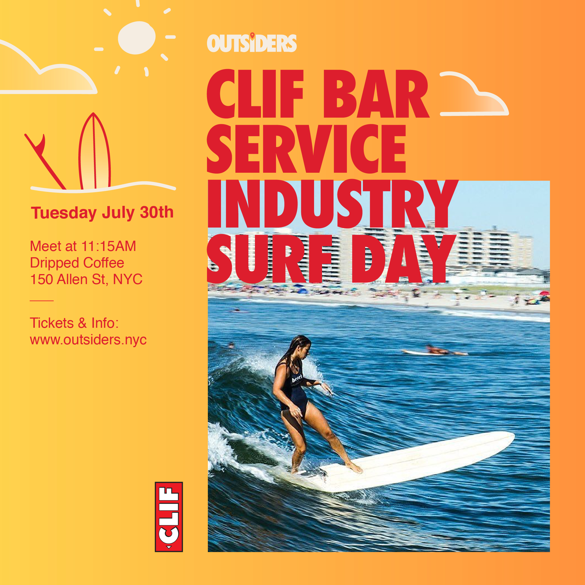 Clif Bar Service Industry Surf Day Clif Bar Service Industry Surf Day