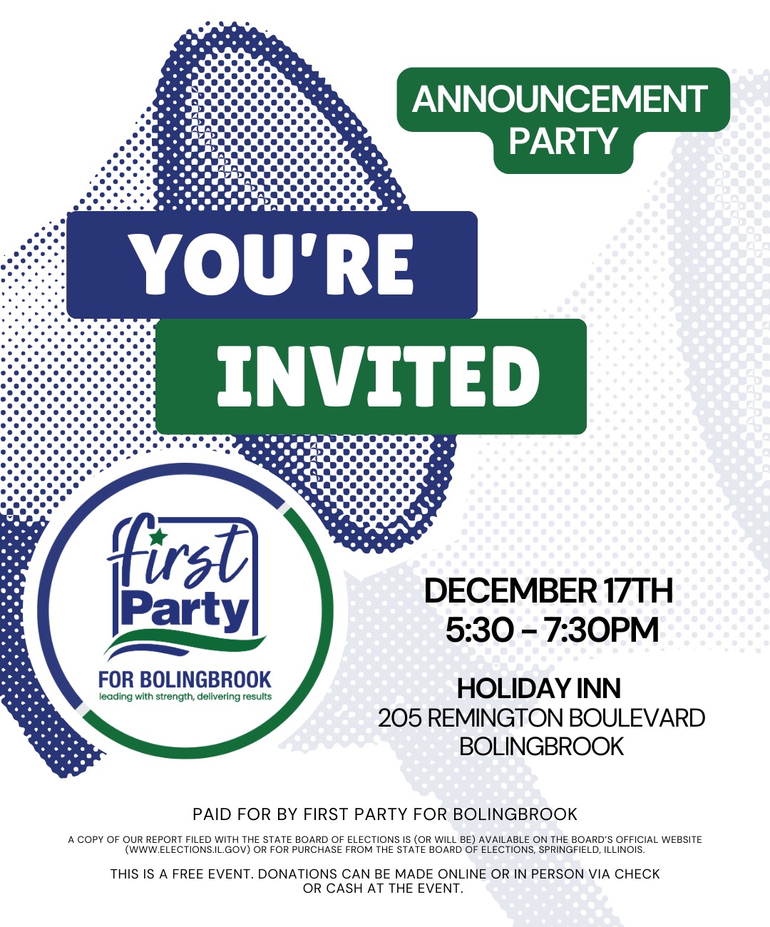 First Party For Bolingbrook created a new event. Follow the event here Announcement Party. <br/> <a href='https://www.eventcombo.com/e/announcement-party-73929' target='_blank'>View Event</a>