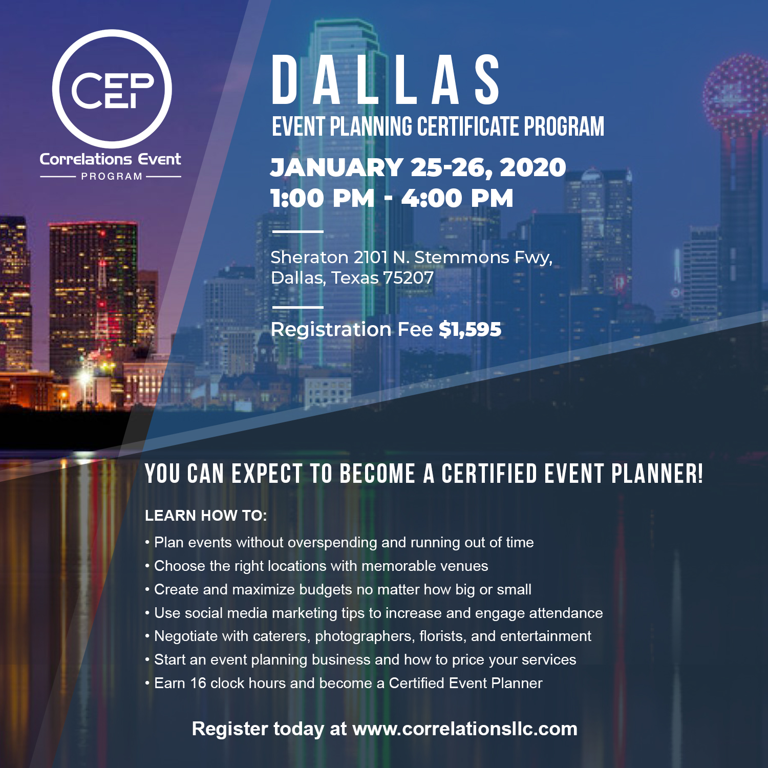 2 Day Dallas Event Planning Certificate Program