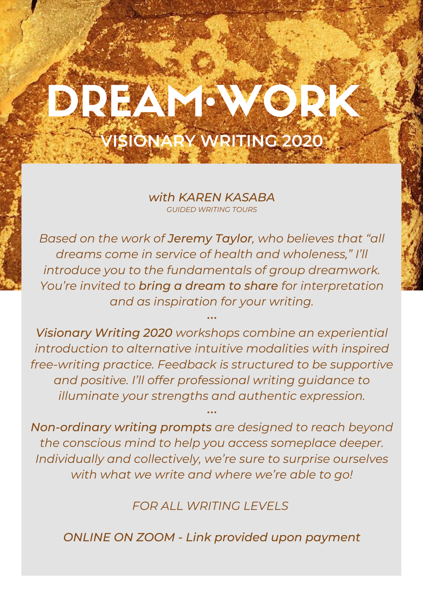 Dream•Work  - VISIONARY WRITING 2020 