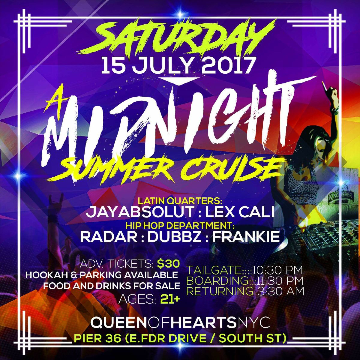 NY Party Affairs Brings You a Great Night Out With Their Midnight Summer Cruise June 15th