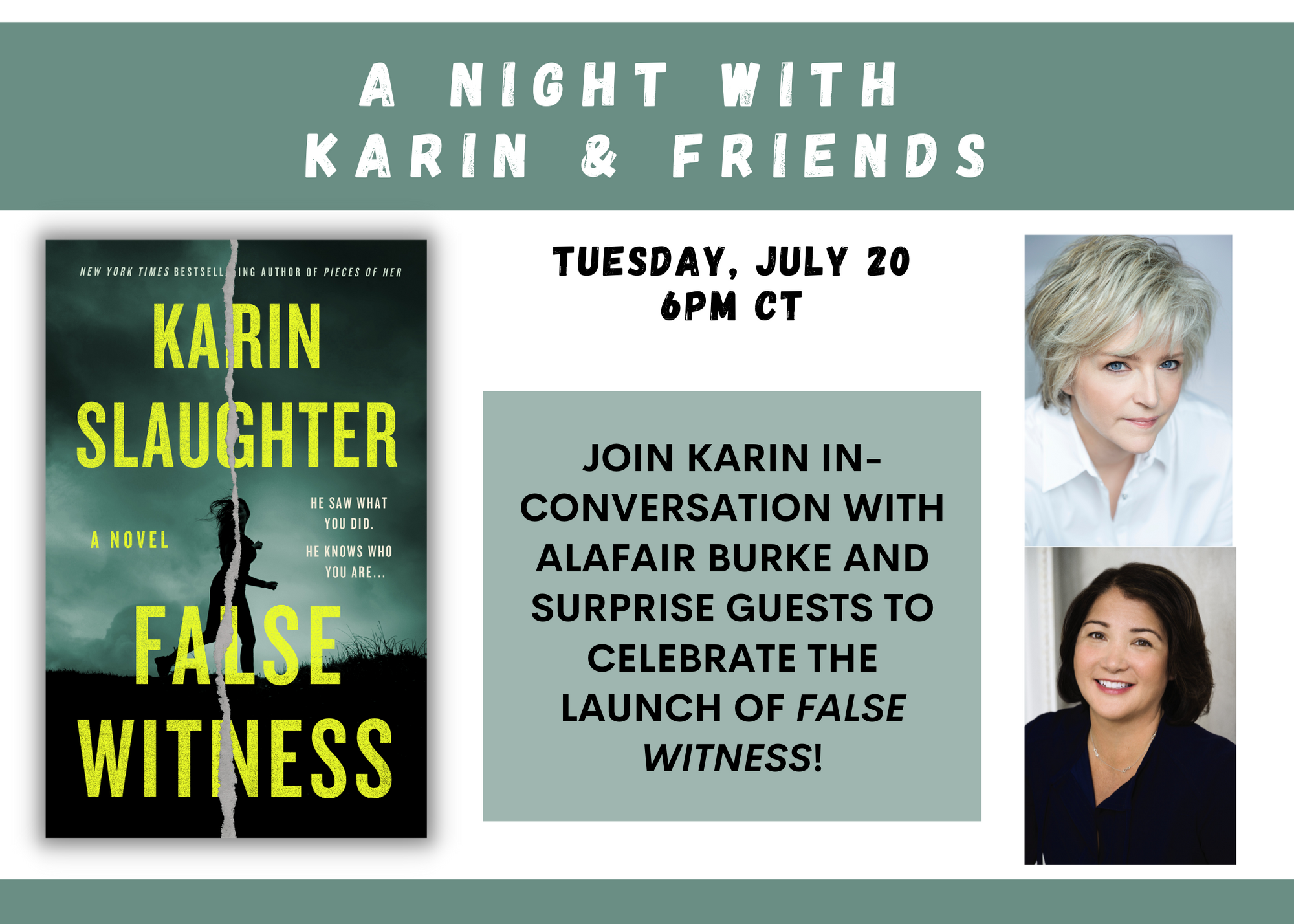 Virtual event with Karin Slaughter/False Witness
