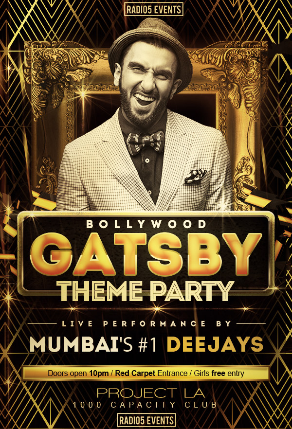 Radio5 Events presents, Bollywood Great Gatsby Theme Party w/ Mumbai's DJ Darsh @ the popular ProjectClub LA in Hollywood! Playing the best of Bollywood, Bhangra & EDM. Free party beads, glowsticks, dholis and more!