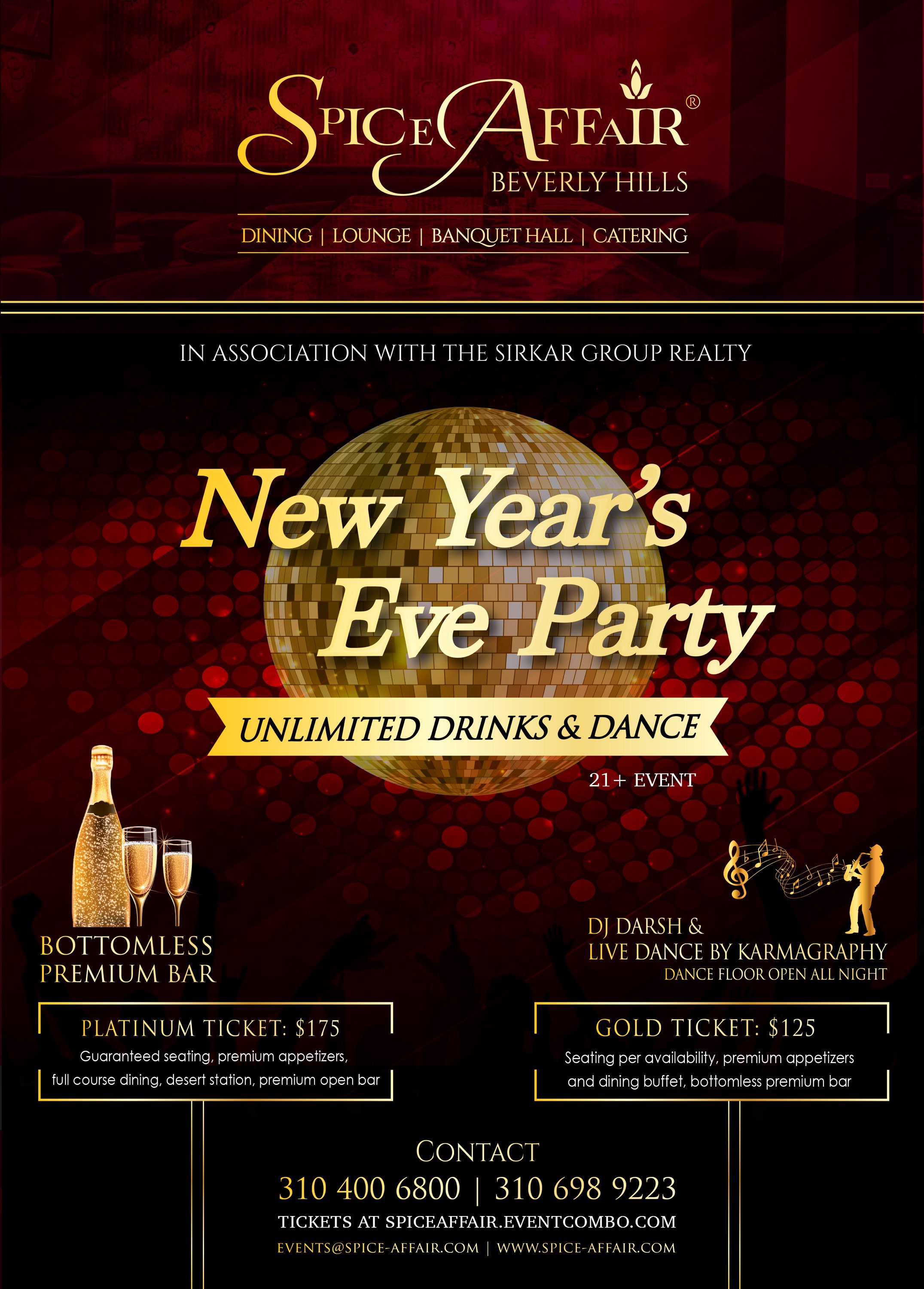 LA's Premiere New Year's Eve at SPICE AFFAIR in Beverly Hills