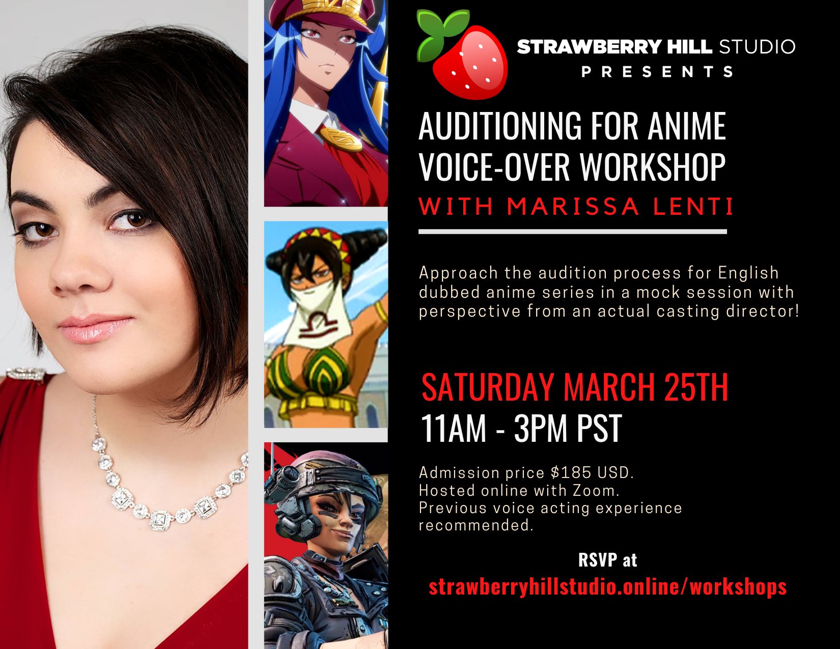 Auditioning for Anime Voice-Over Workshop w/ Marissa Lenti | Eventcombo Auditioning for Anime Voice-Over Workshop w/ Marissa Lenti | Eventcombo