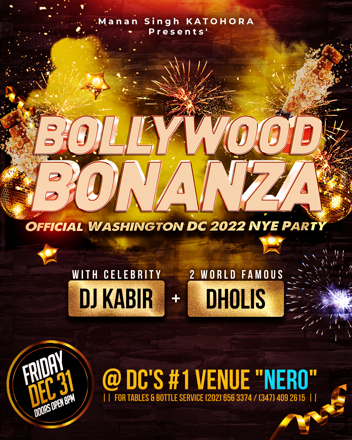 One and ONLY Official Bollywood 2022 NYE in Washington DC Metro (DC MD VA)