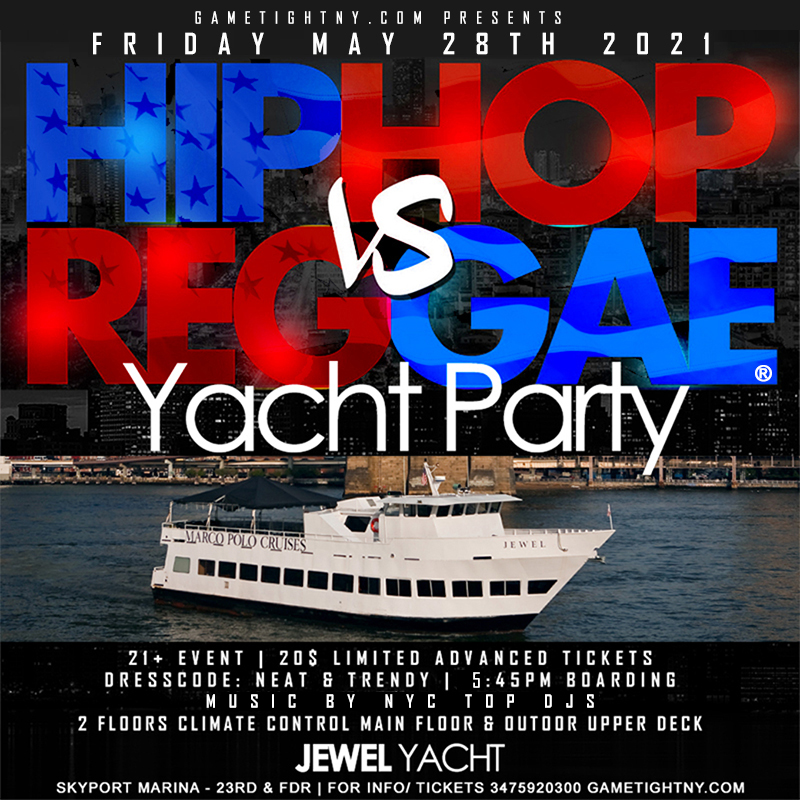 MDW NYC Hip Hop vs Reggae® NYC Sunset Cruise Skyport Marina Jewel Yacht