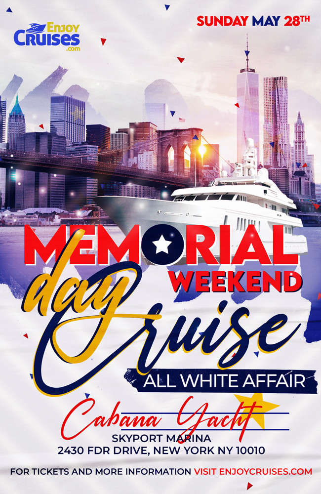 All White Party Memorial Day Weekend Cruise aboard the Cabana Yacht NYC