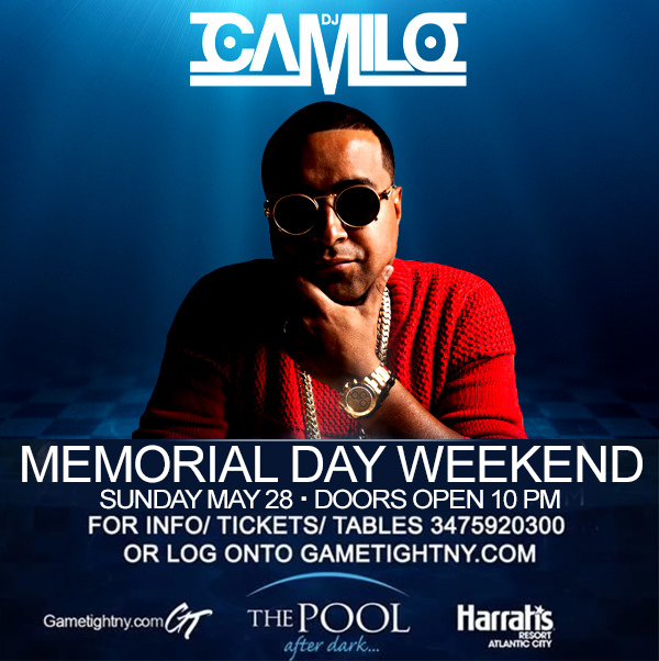 MDW Dj Camilo Harrahs Pool Party Pool AfterDark in AC 2017