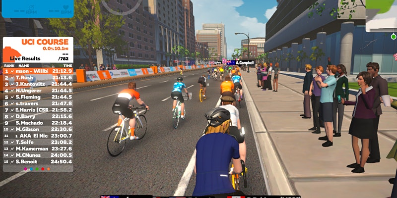 Virtual Cycling on Zwift