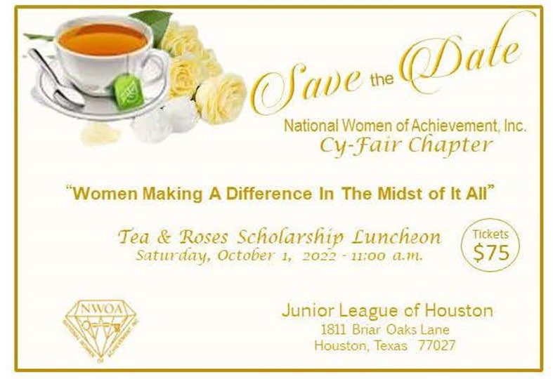 Cy-Fair Chapter NWOA Tea & Roses Luncheon:
"Women Making A Difference in The Midst of it All"