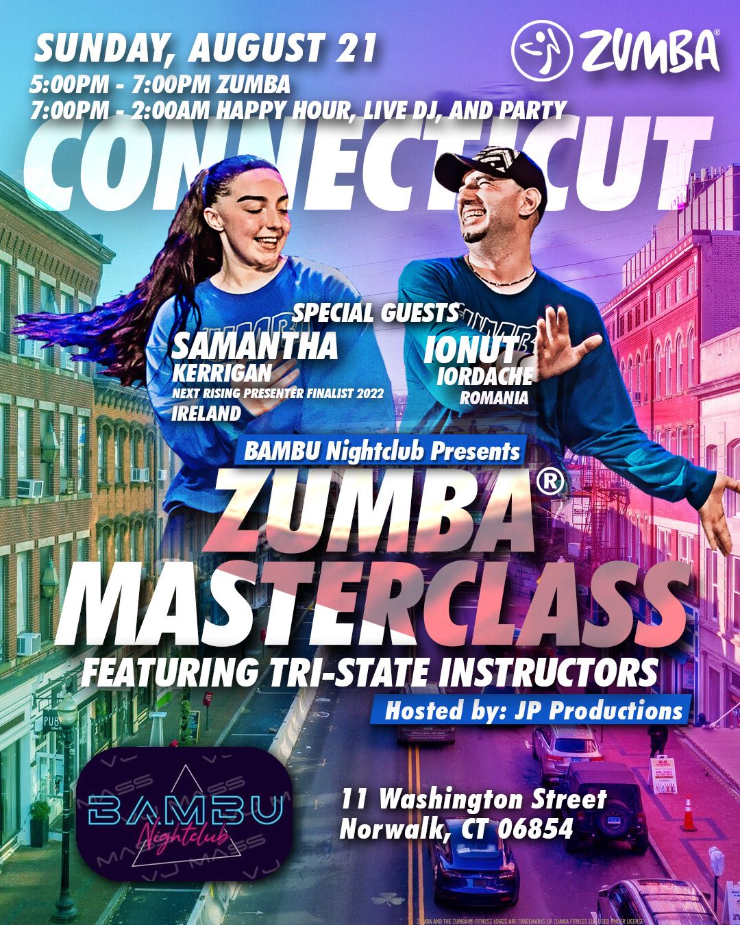 BAMBU NIGHTCLUB PRESENTS ZUMBA MASTER CLASS FEATURING TRI-STATE INSTRUCTORS AND SPECIAL GUESTS SAMANTHA KERRIGAN AND IONUT IORDACHE