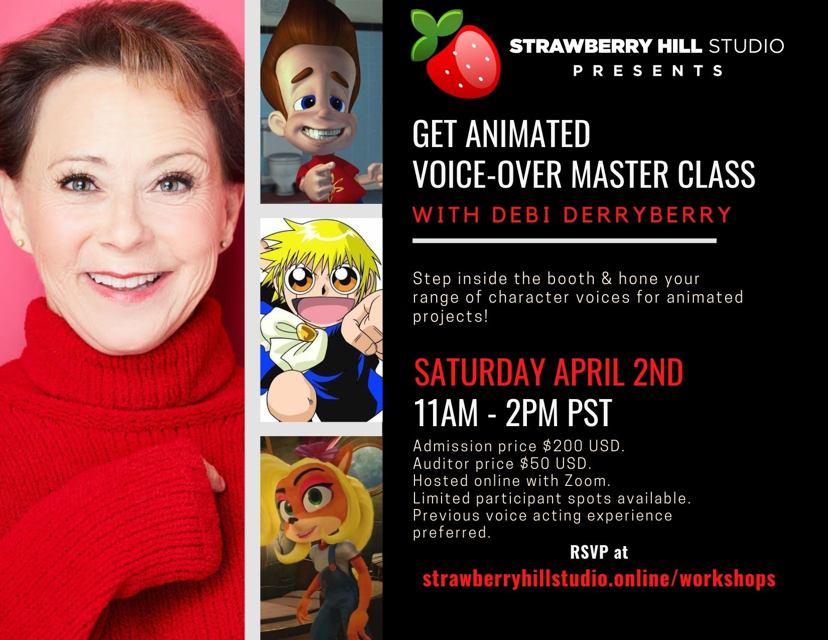 Get Animated Voice-Over Master Class w/ Debi Derryberry Get Animated Voice-Over Master Class w/ Debi Derryberry