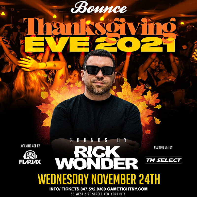 Bounce NYC Thanksgiving Eve Party 2021