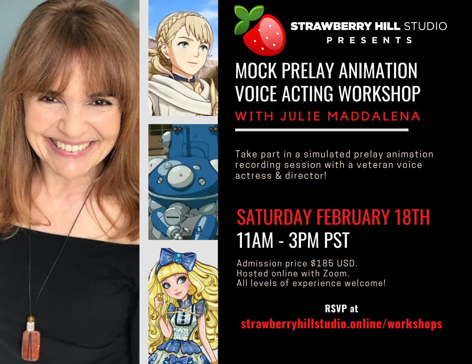 Mock Prelay Animation Voice-Over Workshop w/ Julie Maddalena Mock Prelay Animation Voice-Over Workshop w/ Julie Maddalena