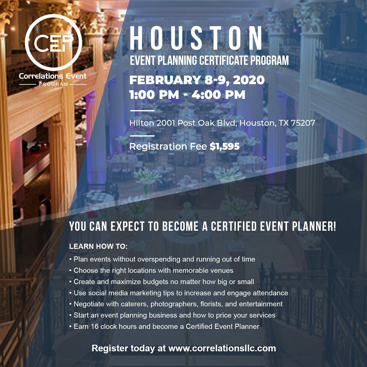 2 Day Houston Event Planning Certificate Program 