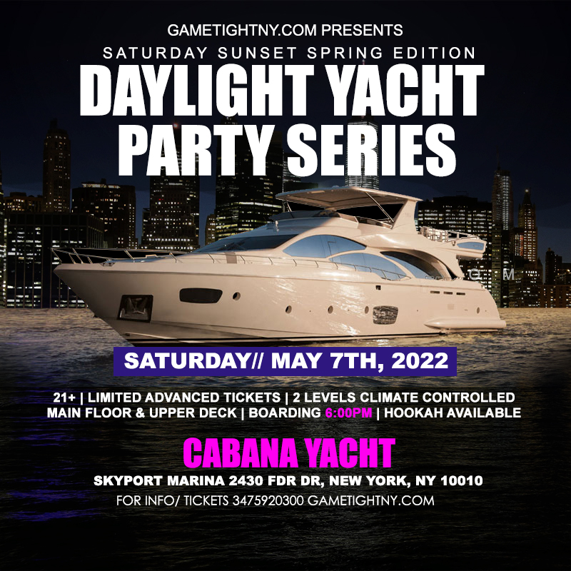NYC Daylight Yacht Party Series at Cabana Yacht Skyport Marina 2022 