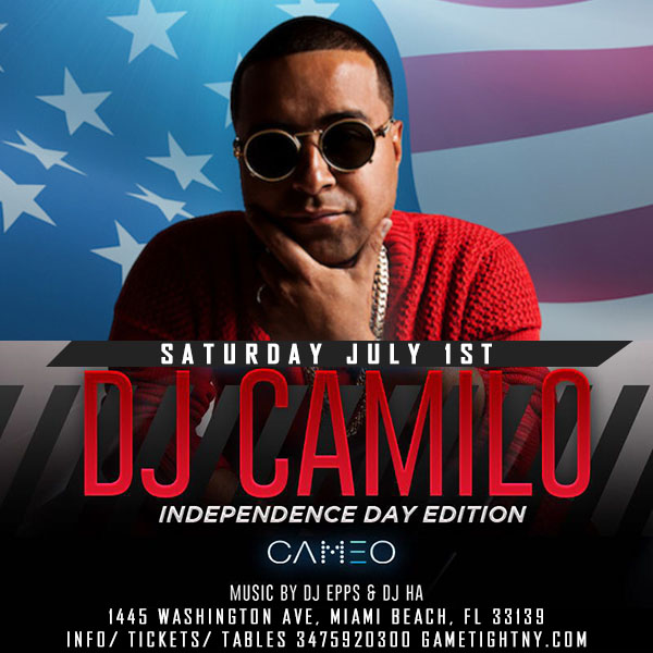 Dj Camilo at Cameo Nightclub Miami July 4th Weekend