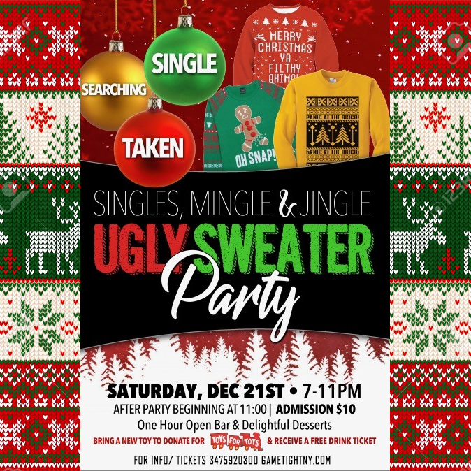Loft 51 NYC Single, Mingle & Jingle Ugly Sweater party 2019 