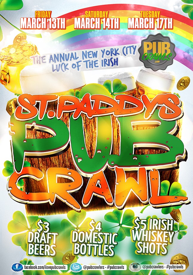 New York City St Paddy's "Luck of the Irish" Pub Crawl