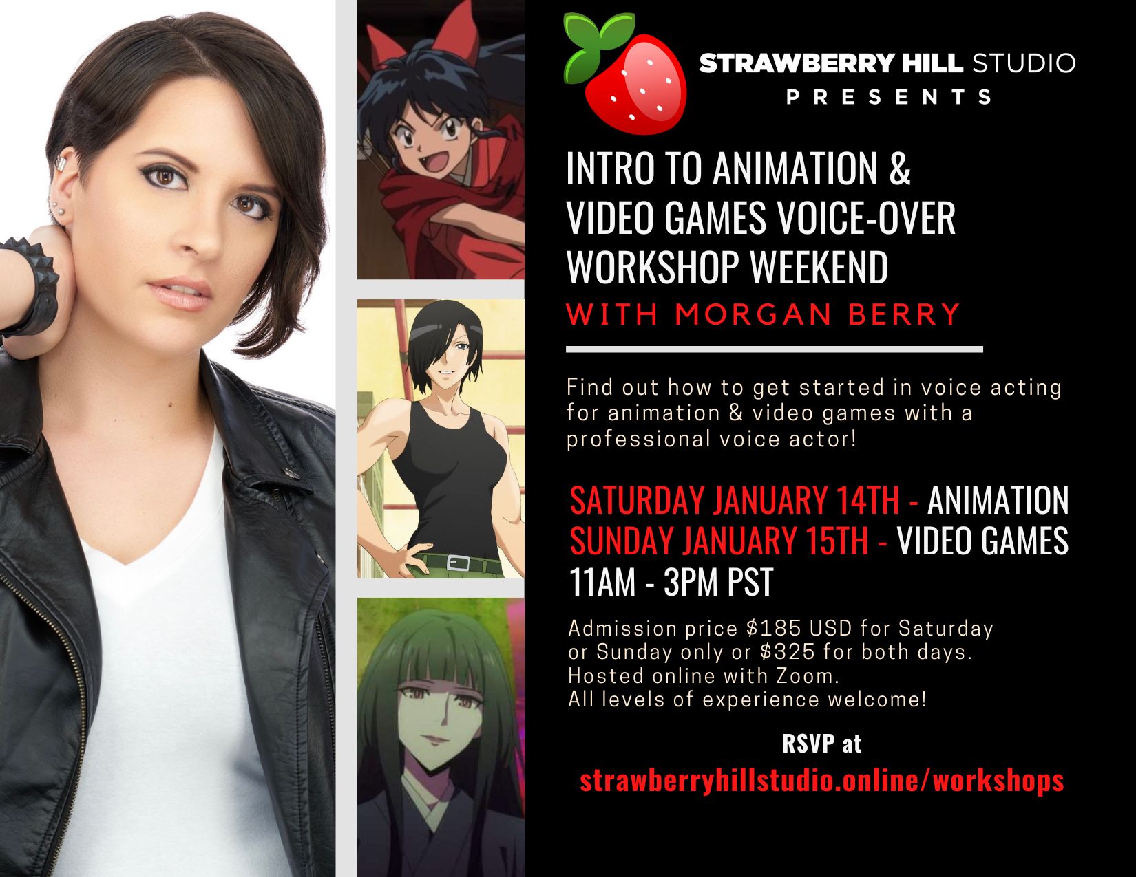 Intro to Animation & Video Games Voice-Over Weekend Workshops w/ Morgan Berry